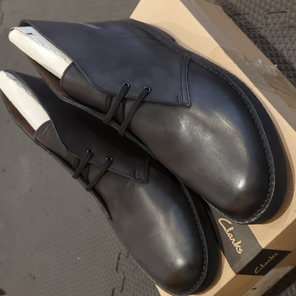 Clarks Bushacre 2 Black Waxy Leather 11.5M